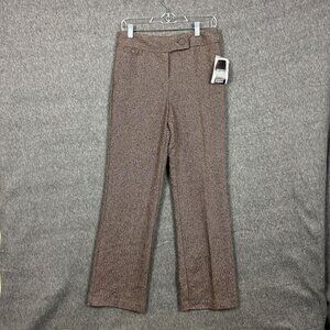 East 5th Womens 4 Brown Herringbone Secretly Slender Slim Fit Pants Office Wear